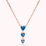 Three Graduated Hearts Necklace in Cubic Zirconia