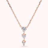 Three Graduated Hearts Necklace in Cubic Zirconia