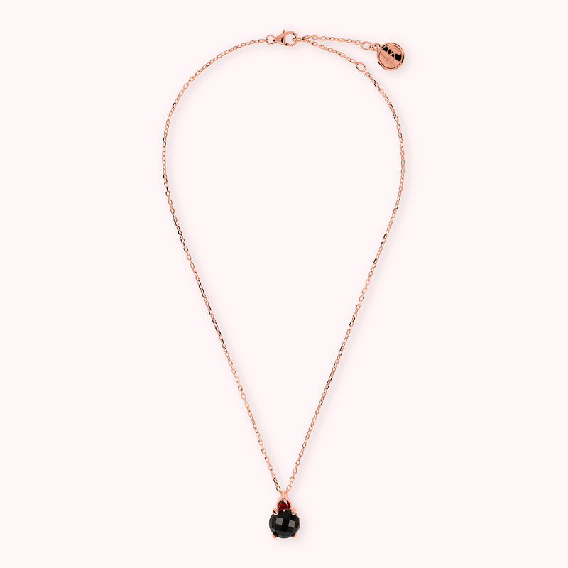 Collier avec Pendentif en Pierre Naturelle et Cœur en Zircon Cubique