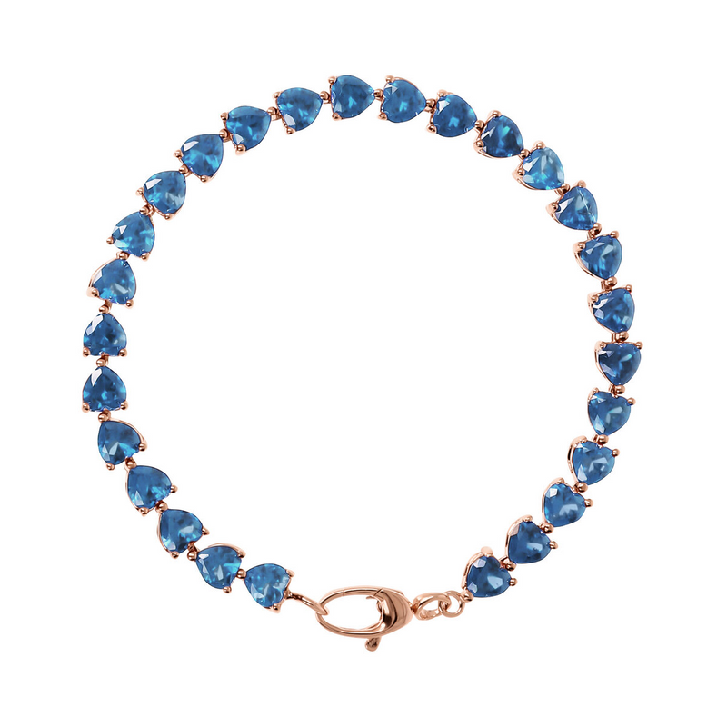 Bracciale Tennis con Cuori in Cubic Zirconia