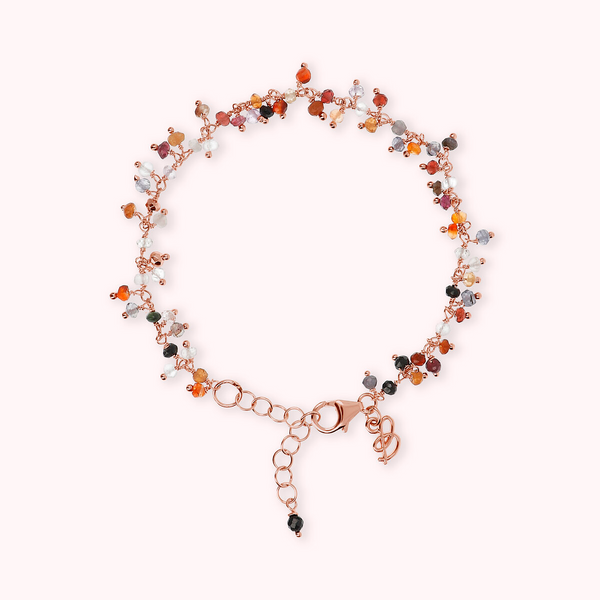 Bracelet avec Petites Charms en Quartz Multicolore