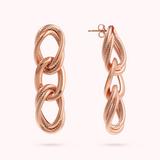 Wire Pendant Earrings with Grooved Curb Chain