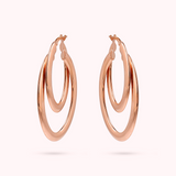 Thin Double Circle Pendant Earrings