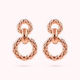 Matelassé Double Circle Pendant Earrings