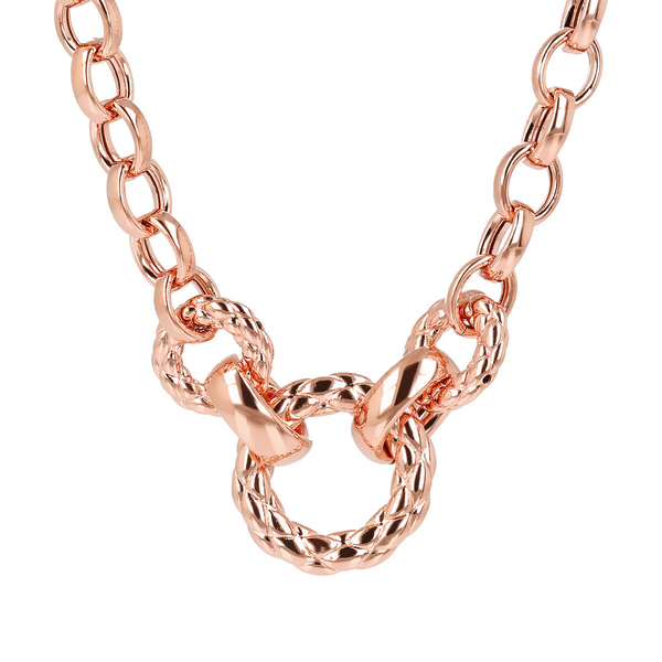 Rolo Chain Necklace with Quilted Pendant