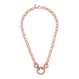 Rolo Chain Necklace with Quilted Pendant