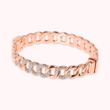 Grumetta Chain Rigid Bracelet with Pavé Elements in Cubic Zirconia