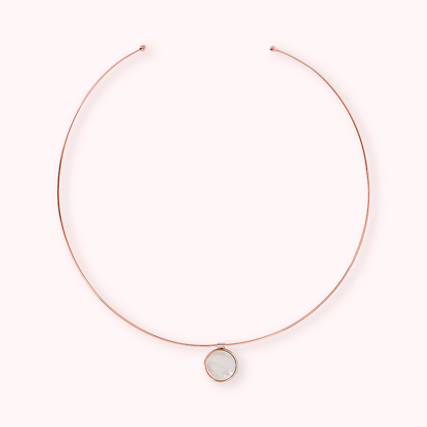 Collana Choker con Pendente a Disco in Pietra Naturale