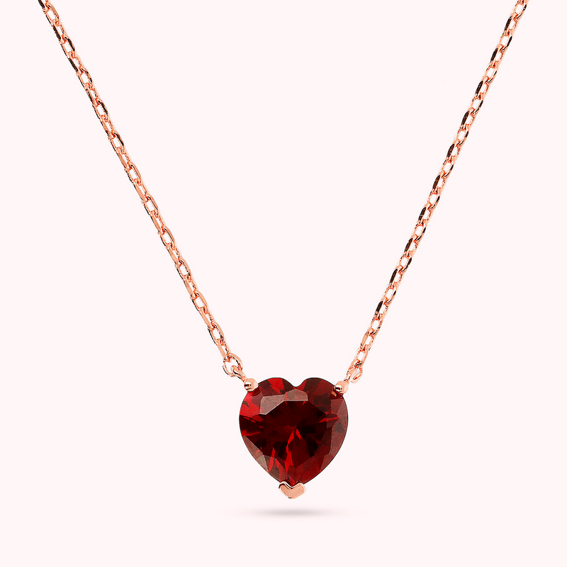 Collier Coeur en Zircon Cubique