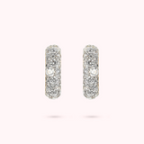 Golden Square Cubic Zirconia-Pavé Stud Earrings