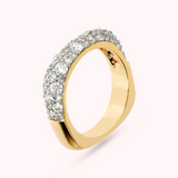 BAGUE PAVÉ MIXTE CARRÉ DORÉ BRONZALLURE AVEC CZ