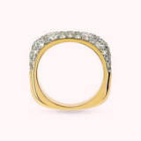 BAGUE PAVÉ MIXTE CARRÉ DORÉ BRONZALLURE AVEC CZ