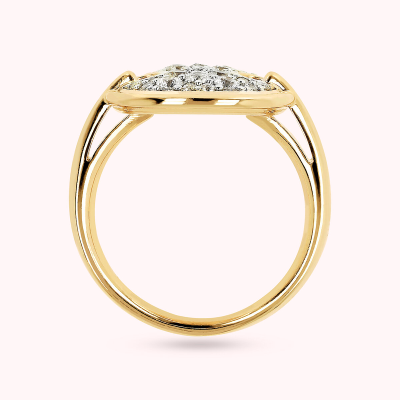 BRONZALLURE GOLDEN-RING AVEC CERCLE ELEMTN MIXED PAVE CZ