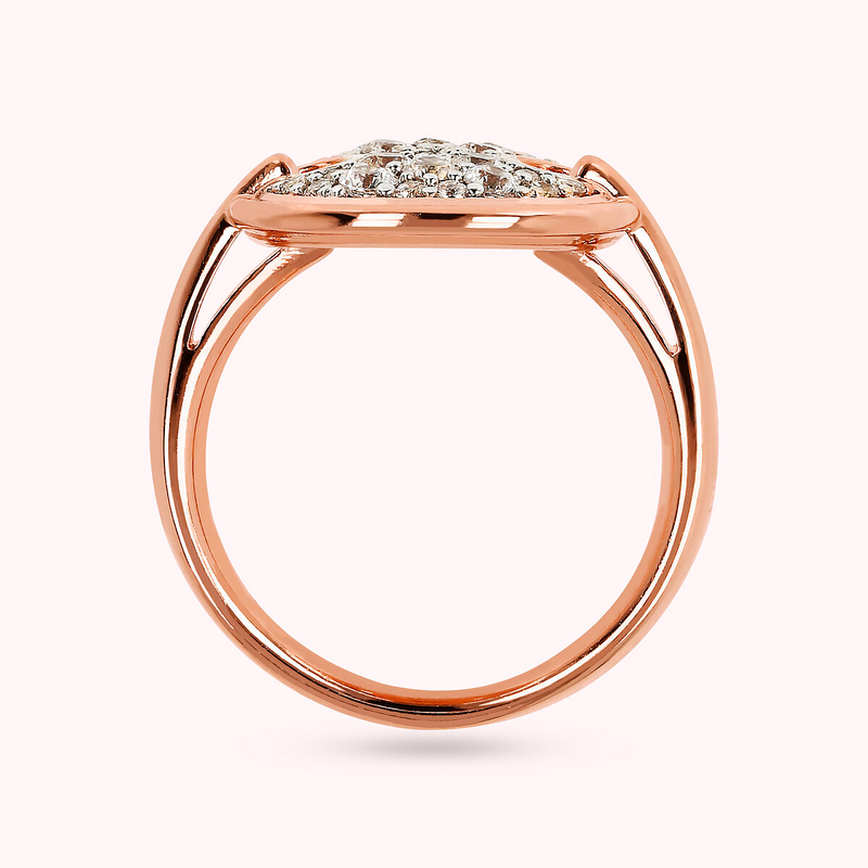 Ring with Round Pavé Element in Cubic Zirconia