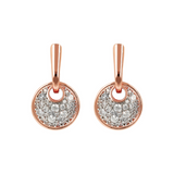 Pendant Earrings with Round Pavé Element in Cubic Zirconia