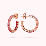 Medium Hoop Earrings with Cubic Zirconia Effect Dégradé