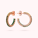 Medium Hoop Earrings with Cubic Zirconia Effect Dégradé