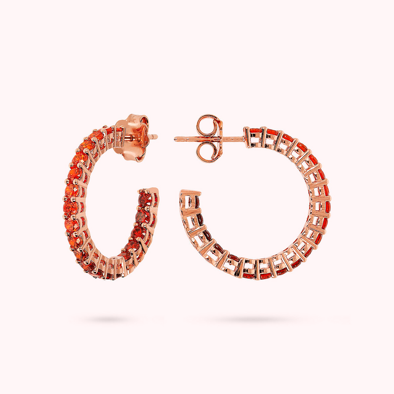 Medium Hoop Earrings with Cubic Zirconia Effect Dégradé