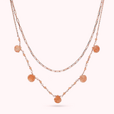 Double Multi-strand Necklace with Drop Shape Natural Stones