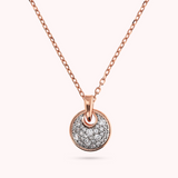 Collana Catena Forzatina con Pendente Tondo Pavé in Cubic Zirconia