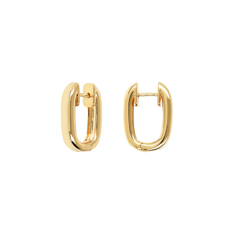 BRONZALLURE GOLDEN-OVAL HOOP EARRINGS