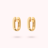 BRONZALLURE GOLDEN-OVAL HOOP EARRINGS