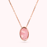 Forzatina Chain Necklace with Oval Natural Stone Pendant