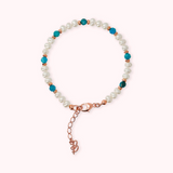 Bracciale con Pietre Naturali e Perle d'Acqua Dolce Ø 4/5 mm