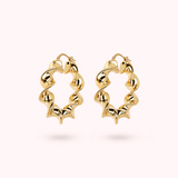 BRONZALLURE GOLDEN-TWISTED ELECTROFORMED HOOP EARRING