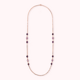 Rolo Chain Necklace with Purple Amethyst Rondelle and Spheres