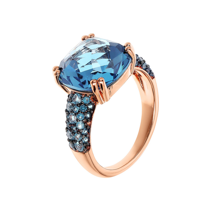 Cocktail Ring with Nano Square Crystal and Pavé