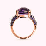 Anello Cocktail con Prisma Gem Quadrata e Pavé