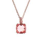 Necklace with Square Prisma Gem and Pavé