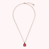 Necklace with Square Prisma Gem and Pavé