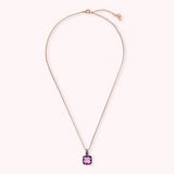 Collana Catena Rolo con Prisma Gem Quadrata e Pavé