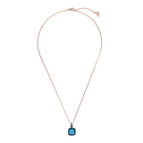 Necklace with Square Prisma Gem and Pavé