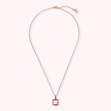 Necklace with Square Prisma Gem and Pavé