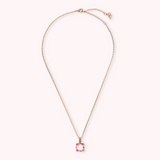 Necklace with Square Prisma Gem and Pavé