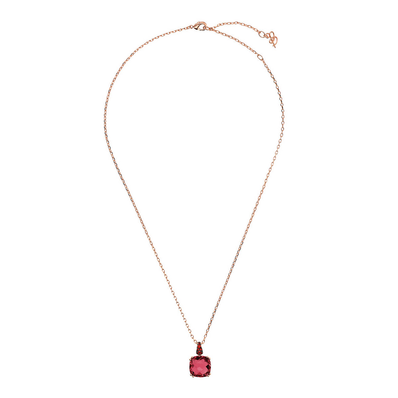 Collana Catena Rolo con Prisma Gem Quadrata e Pavé