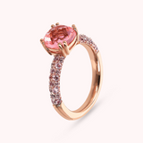 Bague Solitaire avec Pierre Prisma Gem Carrée et Pavé