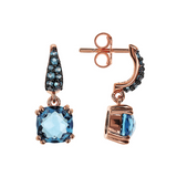 Pendant Earrings with Nano Square Crystal and Pavé