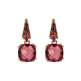 Pendant Earrings with Nano Square Crystal and Pavé