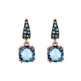 Pendant Earrings with Nano Square Crystal and Pavé