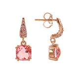 Pendant Earrings with Nano Square Crystal and Pavé