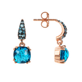 Pendant Earrings with Nano Square Crystal and Pavé