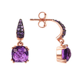 Boucles d'Oreilles Pendantes avec Pierre Prisma Gem et Pavé