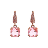 Pendant Earrings with Nano Square Crystal and Pavé