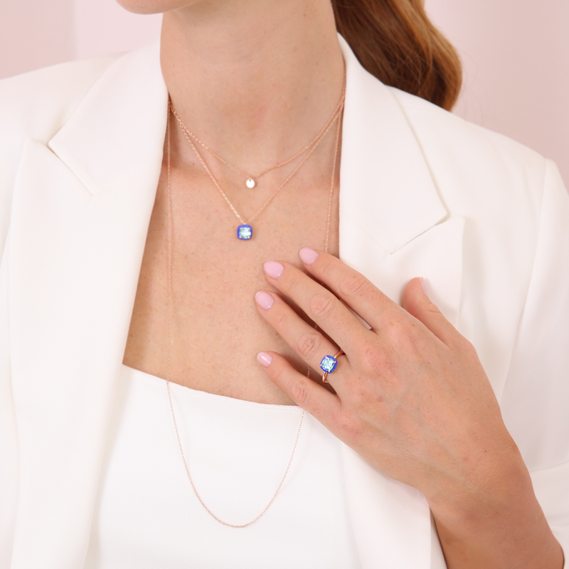 Cocktail Ring with Square Nano Crystal