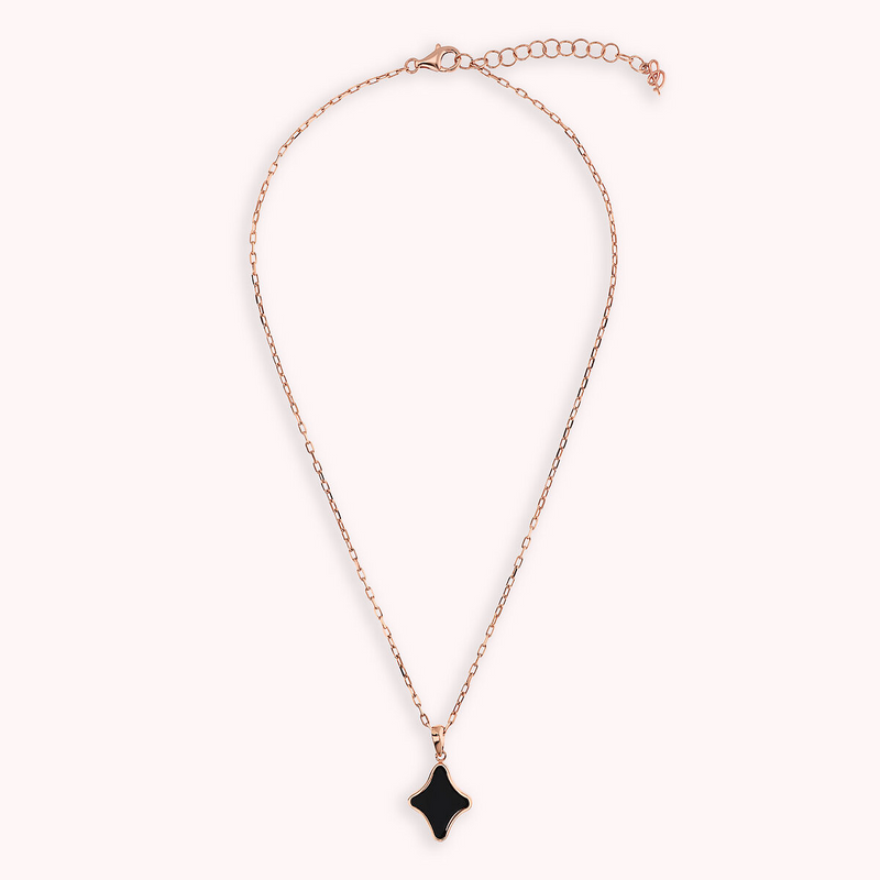 Collier Chaîne Forçat avec Pendentif Étoile en Pierre Naturelle