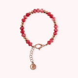 Bracciale con Rondelle Golden Rosé e Pietre Naturali Sfaccettate